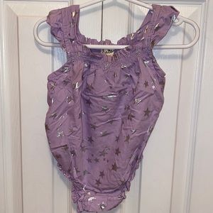 Beautiful Lilac and sliver  baby romper